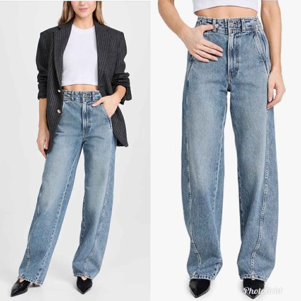 Revolve Apiece Apart Meridian Barrel High Rise Slouchy Jeans in Austin Wash